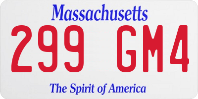 MA license plate 299GM4