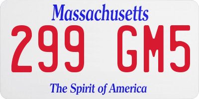 MA license plate 299GM5