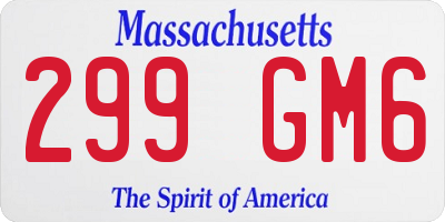 MA license plate 299GM6