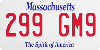 MA license plate 299GM9
