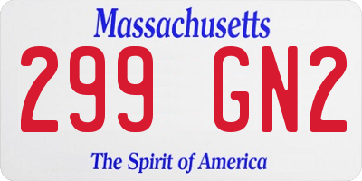 MA license plate 299GN2