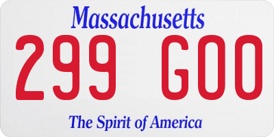 MA license plate 299GO0