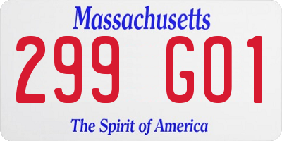 MA license plate 299GO1