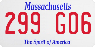 MA license plate 299GO6