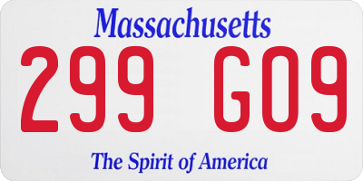 MA license plate 299GO9
