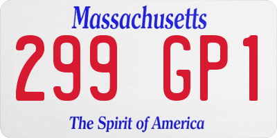 MA license plate 299GP1
