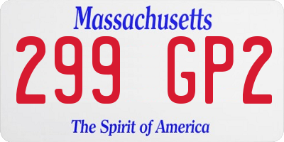 MA license plate 299GP2