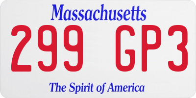 MA license plate 299GP3