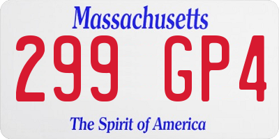 MA license plate 299GP4