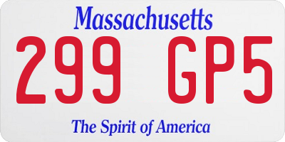 MA license plate 299GP5
