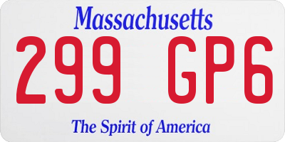 MA license plate 299GP6