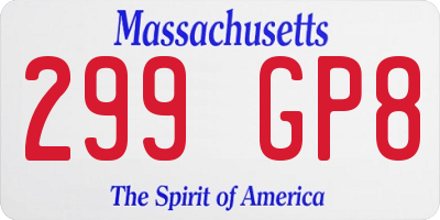 MA license plate 299GP8