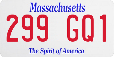 MA license plate 299GQ1