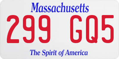 MA license plate 299GQ5