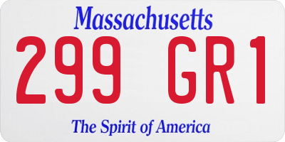 MA license plate 299GR1
