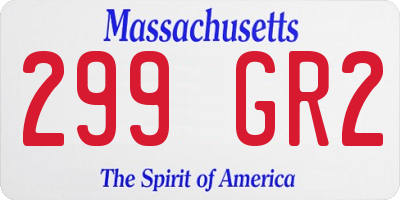 MA license plate 299GR2