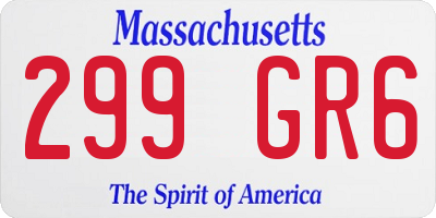 MA license plate 299GR6