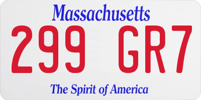 MA license plate 299GR7