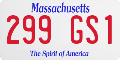 MA license plate 299GS1