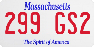 MA license plate 299GS2