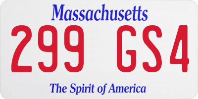 MA license plate 299GS4
