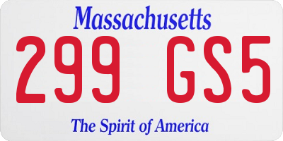 MA license plate 299GS5