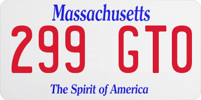MA license plate 299GT0