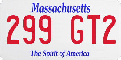 MA license plate 299GT2