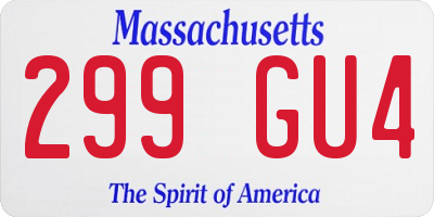MA license plate 299GU4
