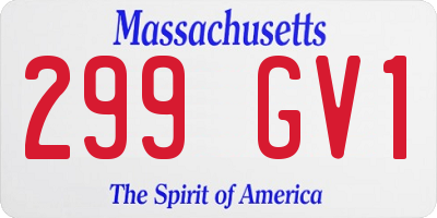 MA license plate 299GV1