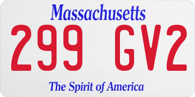 MA license plate 299GV2