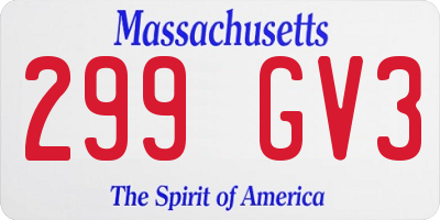 MA license plate 299GV3