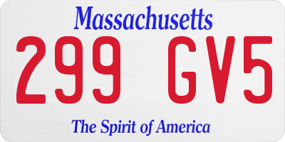 MA license plate 299GV5