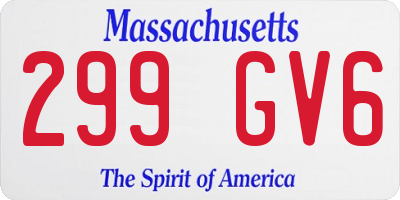 MA license plate 299GV6