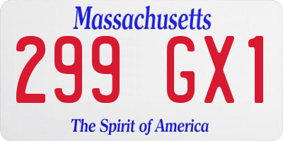 MA license plate 299GX1