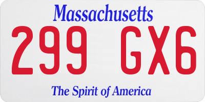 MA license plate 299GX6