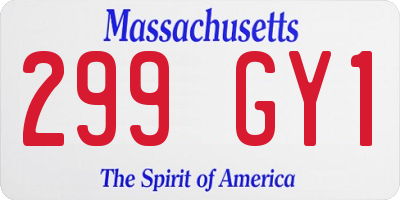 MA license plate 299GY1