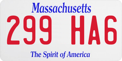MA license plate 299HA6