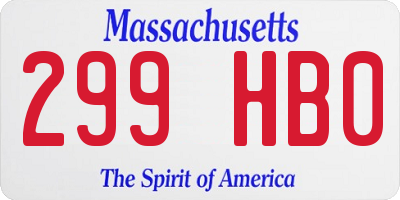 MA license plate 299HB0