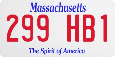 MA license plate 299HB1