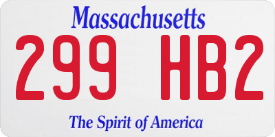 MA license plate 299HB2