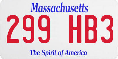 MA license plate 299HB3