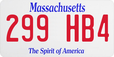 MA license plate 299HB4