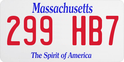 MA license plate 299HB7