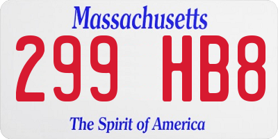 MA license plate 299HB8