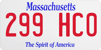 MA license plate 299HC0