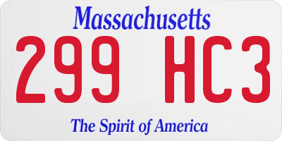 MA license plate 299HC3
