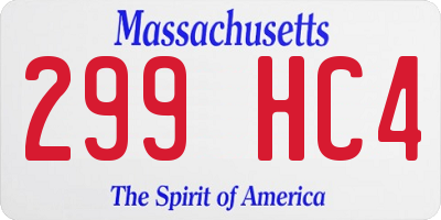 MA license plate 299HC4