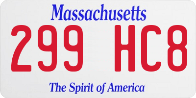 MA license plate 299HC8