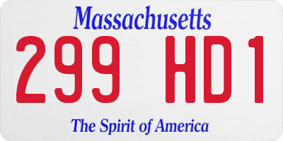 MA license plate 299HD1